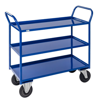 Hyllvagn 3 plan, helsvetsad – 1070x550x1000 mm m broms