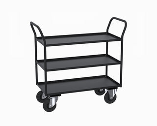 Hyllvagn 3 plan, helsvetsad – 1070x550x1000 mm m broms